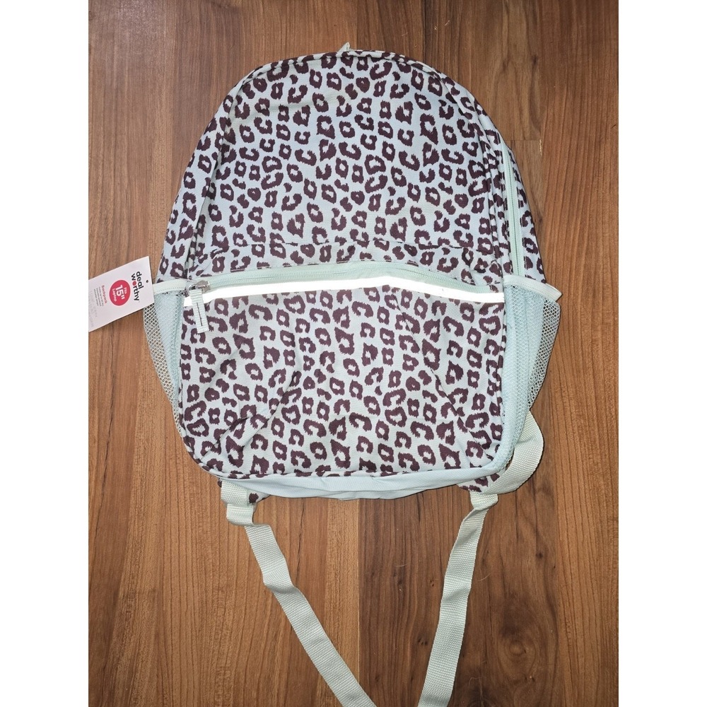 Dealworthy 23L Backpack Laptop Sleeve Blue Cheetah Print Girls School Bag NEW